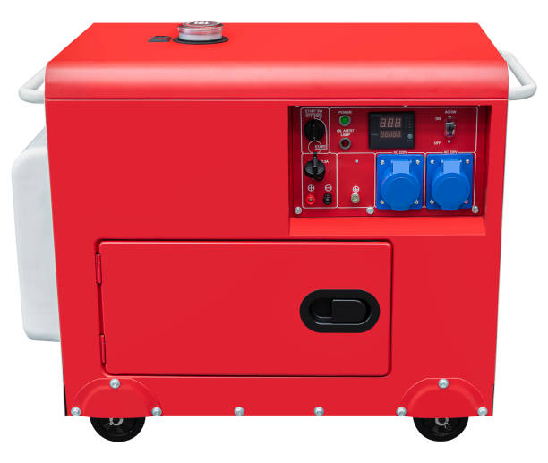 istock Small red diesel generator isolated on white background with clipping path 2199598741