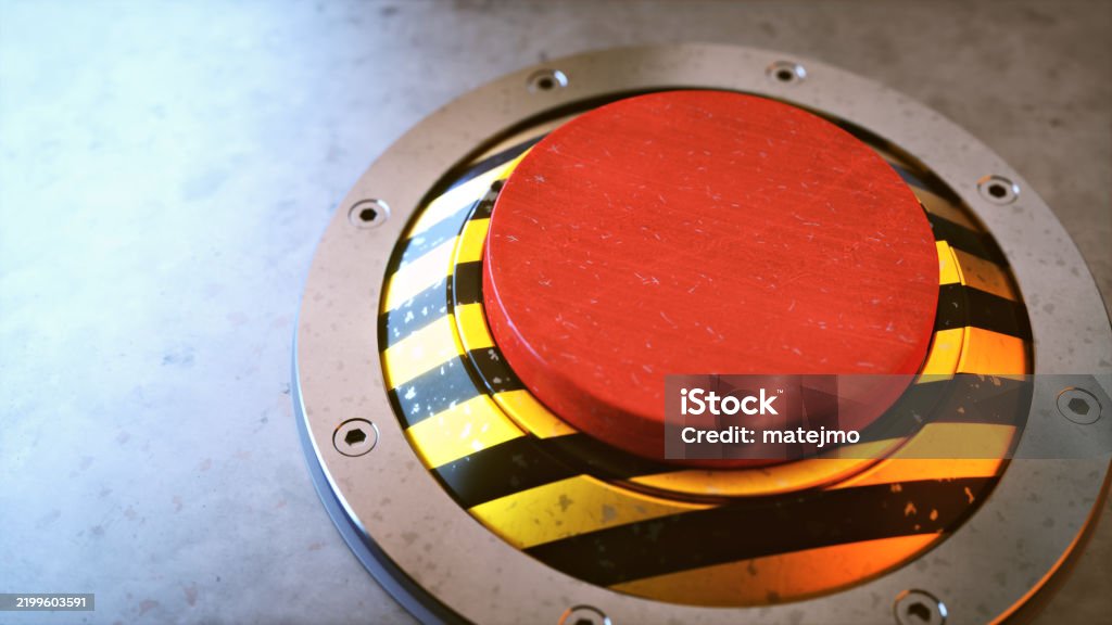 Push Buttons Ruggid Rugged Metallic Industrial Style Red Push Button Without A Label Stock ...