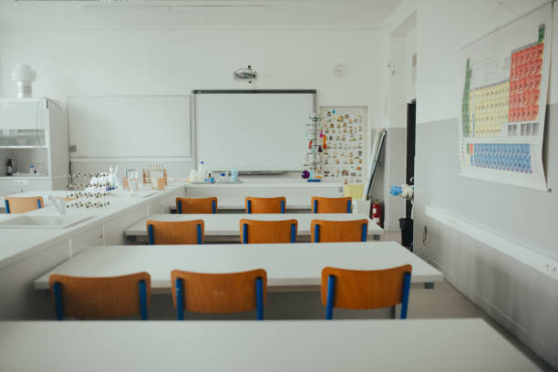 istock Science lab or specialized classroom for chemistry, biology or physic in school. 2199606495