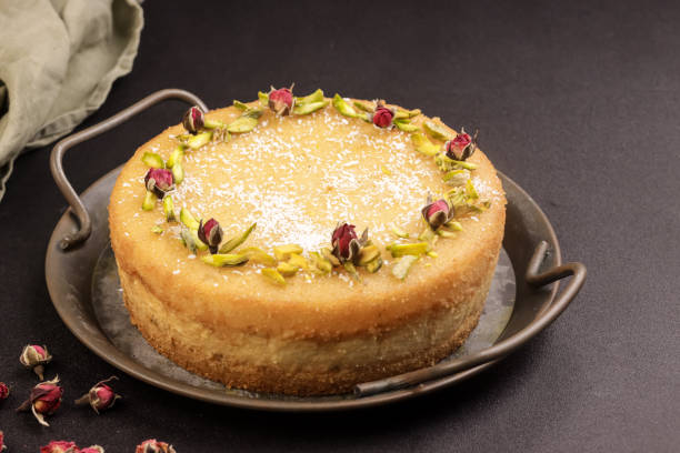 istock Basbousa is Egyptian Semolina Cake with Cream and Pistachio. 2199608528