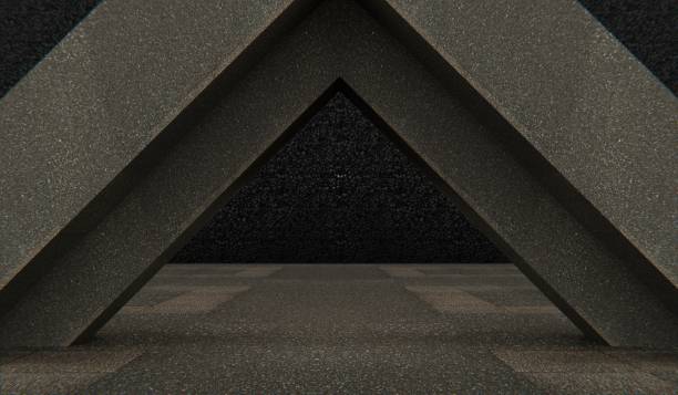 istock Hall and pillars, dark background, entrance hall, 3D illustration 2199608641
