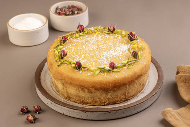 istock Basbousa is Egyptian Semolina Cake with Cream and Pistachio. 2199608643
