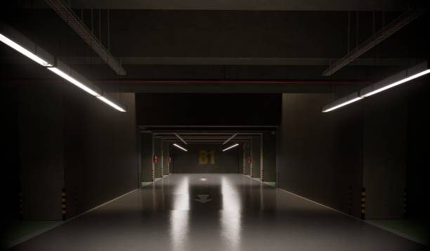 istock Underground parking, parking garage, parking building, 3D illustration 2199608679