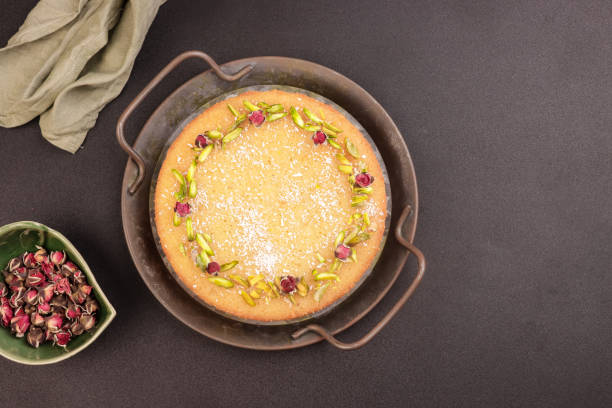 istock Basbousa is Egyptian Semolina Cake with Cream and Pistachio. 2199608681