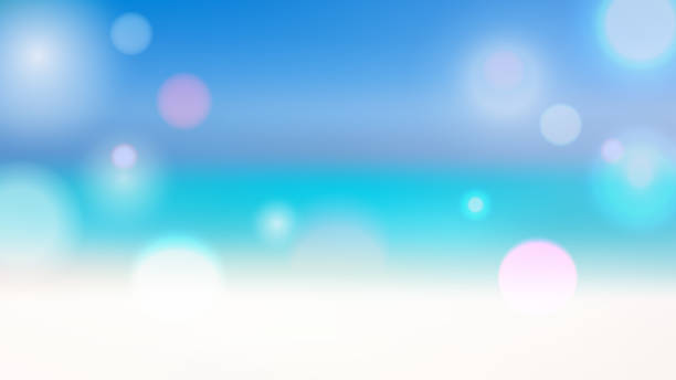 istock Blurred Bokeh Background in beach and sea colors. Hand drawn. Vector illustration 2199608751
