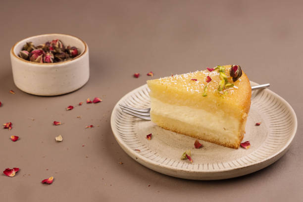 istock Basbousa is Egyptian Semolina Cake with Cream and Pistachio. 2199608908