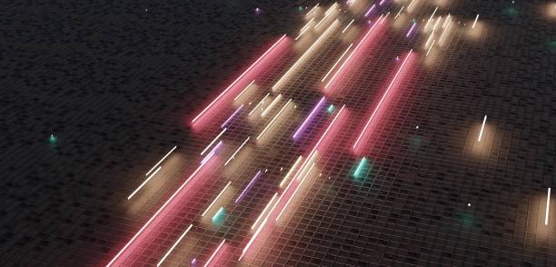 istock Floor and laser bar, neon lights, 3D illustration 2199614262