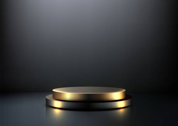 istock luxury gold gray minimalist podium mockup for product display showcase modern design 2199614854