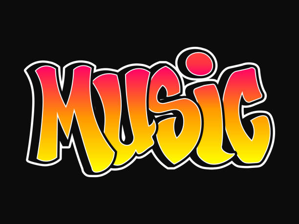 Vetores de Ícone Da Música De Grafite Pixelart Estilo Gráfico De