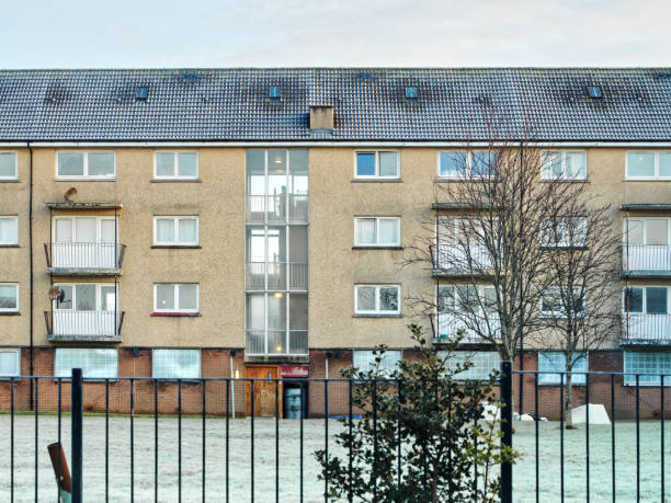 istock Council flats in poor housing estate in Glasgow 2199616291