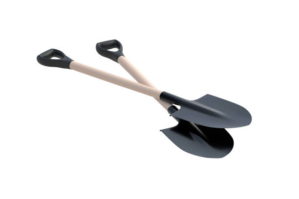 Shovel on white background. Photo with clipping path.