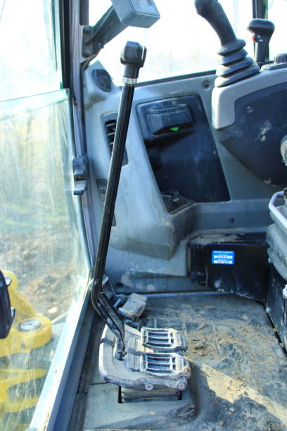istock Lever for controlling an excavator with your hands 2199624542