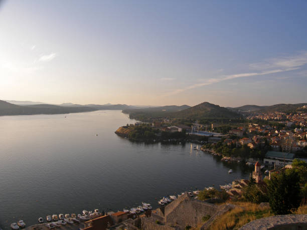 View of Sibenik from St. Michael's fortress, Sibenik, Croatia