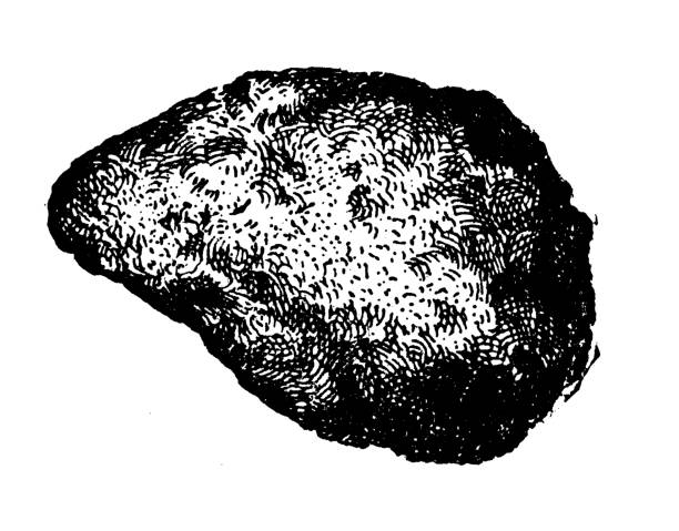 Antique illustration (1898): Meteorite, Mount Joy, 1887