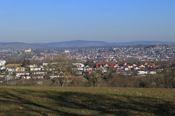 istock View over meadows and fields to the town of Vaihingen Enz 2199627650