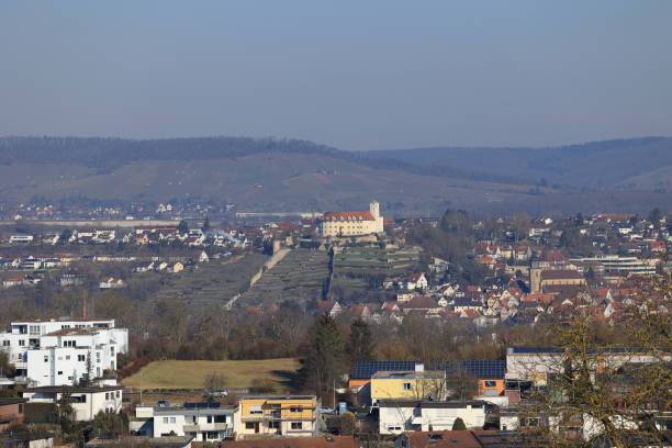 istock View over meadows and fields to the town of Vaihingen Enz 2199627653