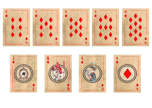 istock Alice in Wonderland  vintage style original hand drawn  playing cards deck 2199629477