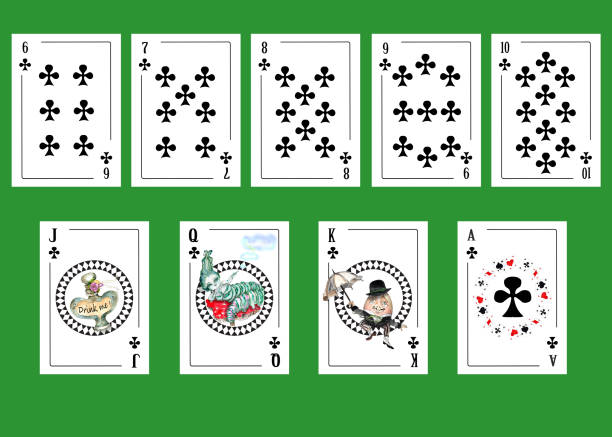 istock Alice in Wonderland  vintage style original hand drawn  playing cards deck 2199629483