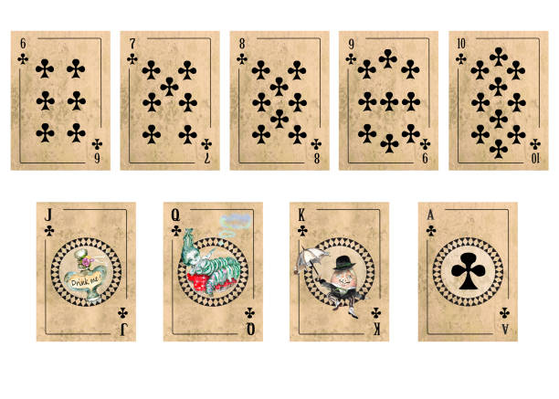 istock Alice in Wonderland  vintage style original hand drawn  playing cards deck 2199629683