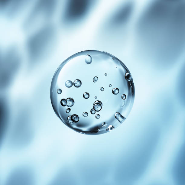 istock Transparent air bubble floating in pure water 2199666247