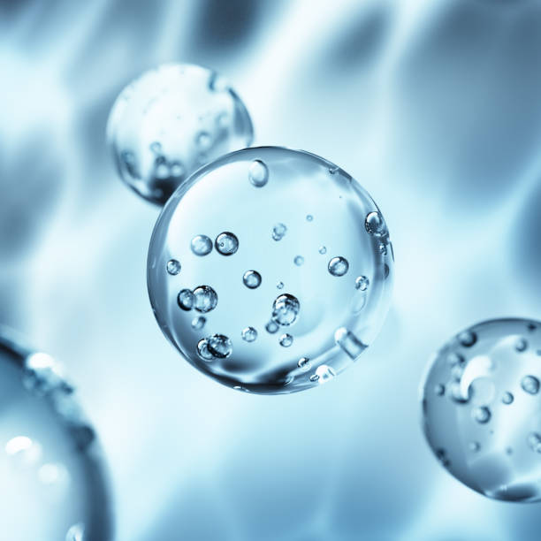 istock Transparent air bubbles floating in pure water 2199666248