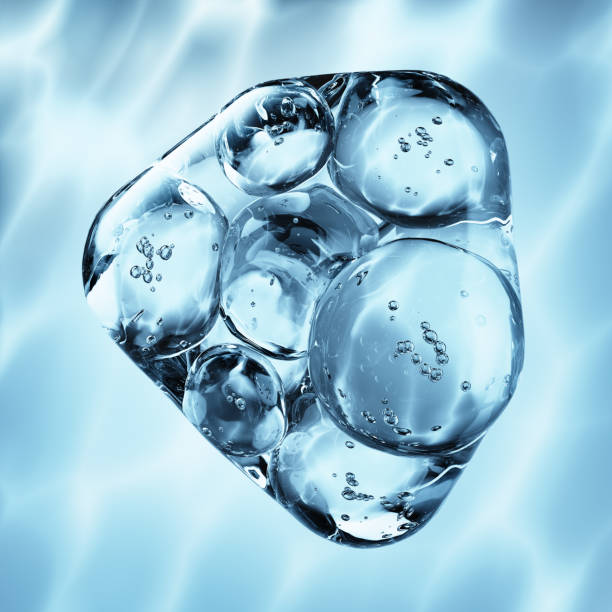 istock Transparent air bubbles floating in pure water 2199666257
