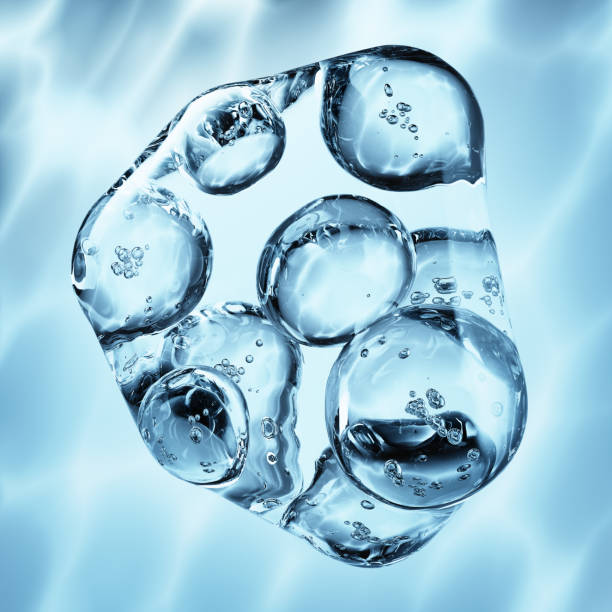 istock Transparent air bubbles floating in pure water 2199666260