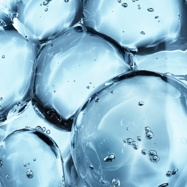 istock Transparent air bubbles floating in pure water 2199666278