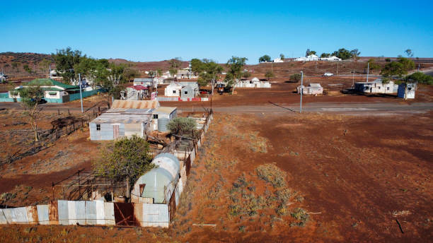istock An abandoned mining village in the Australian outback, seen from above 2199674961