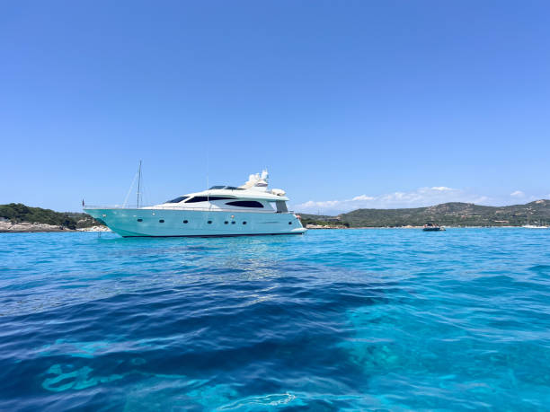 istock Luxury Yacht Sailing in Crystal Clear Blue Waters 2199685547