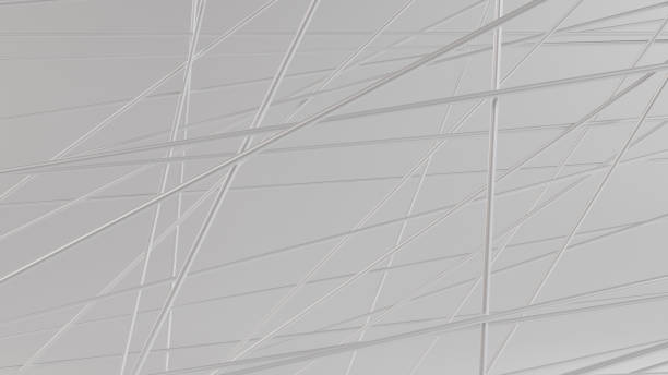 3d Illustration of a interplay of metallic lines