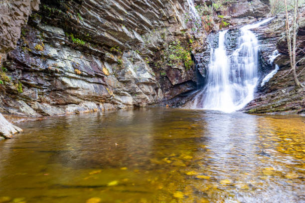Beautiful Lower Cascade waterfall in Hanging Rock State Park in central North Carolina, Southern USA