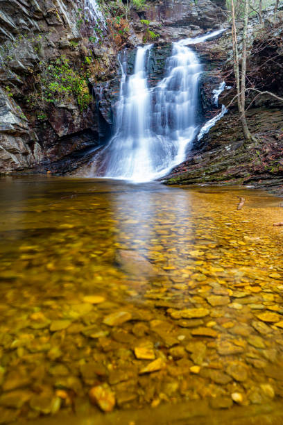 Beautiful Lower Cascade waterfall in Hanging Rock State Park in central North Carolina, Southern USA