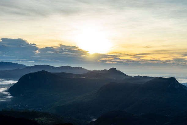 istock Sunrise at Adam's Peak, a famous religious pilgrimage site 2199709353