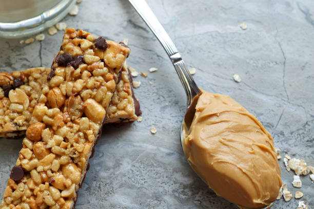 istock Homemade peanut butter and oatmeal granola bars 2199710012