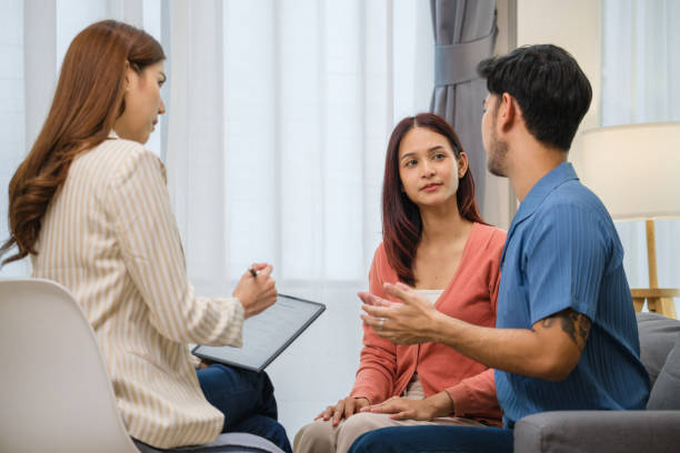 istock Asian marriage spouses relationship crisis conflict visit appointment psychotherapist office 2199731299