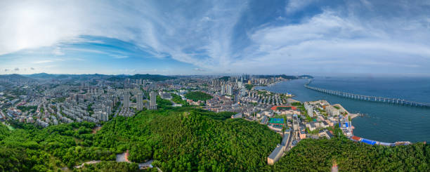 Dalian, China - June 14th 2024 - drone photography of Dalian seascape in summer