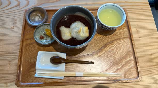 istock Zenzai and Japanese green tea 2199733261