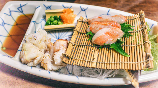 istock Exquisite Japanese crab sashimi platter 2199755208
