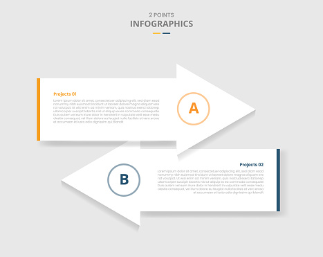 Point Two Or Three 2 Points Template Comparison Concept For Infographic With Big Arrow ...