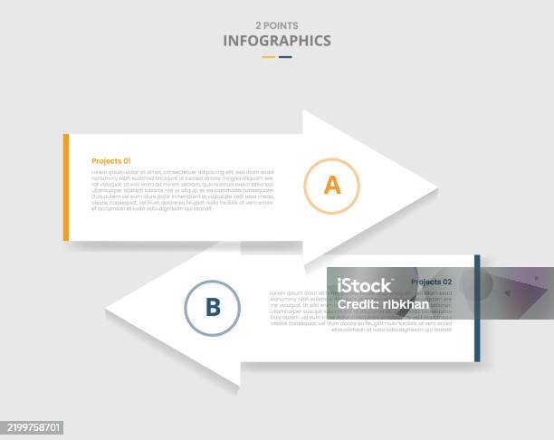 Strategy Two Points 2 Points Template Comparison Concept For Infographic With Big Arrow ...