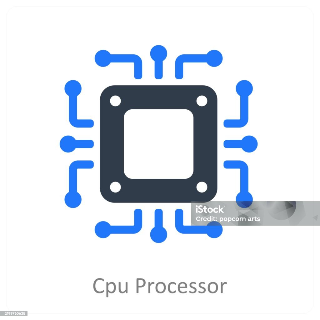Cpu Processor Stock Illustration - Download Image Now - CPU, Computer ...