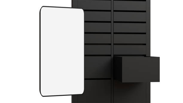 istock Automatic mailbox for issuing parcels city and white screen on the phone, online application 2199765931