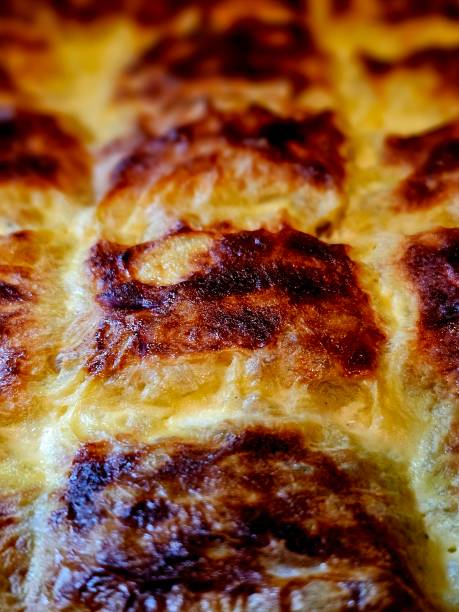 istock Golden Brown Baked Pastry with Flaky Layers Close-Up 2199775114