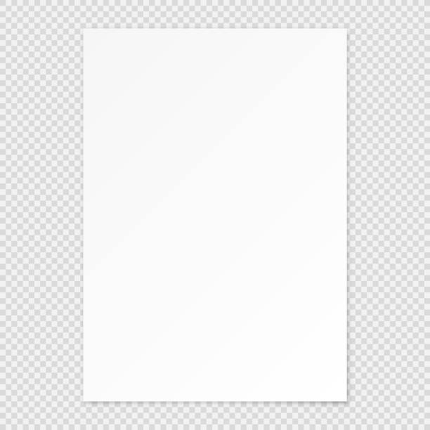 vector blank page mockup in a4 format - a4 kağıt stock illustrations