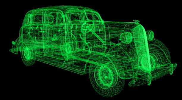 istock Old Style 3D Family Car Design 2199788048