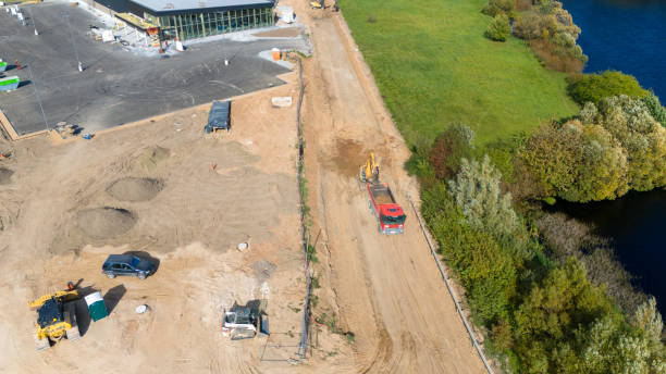 istock Aerial Construction Site Near River 2199788727