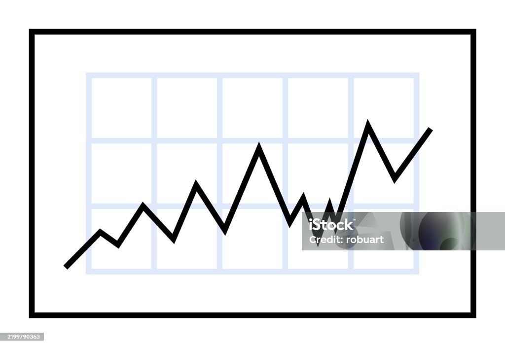 S Line Graph Line Chart Showing Increasing Trend Over Time On A Gridded Background ...