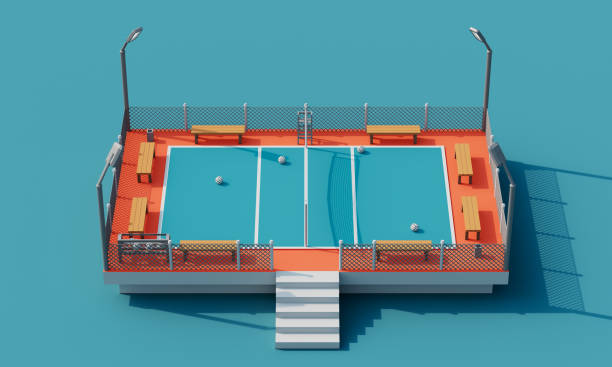 istock Volleyball Court Isometric. 3D Rendering. 2199792528