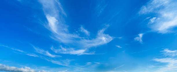 istock Panoramic of Blue sky and white cloud. Nature background. 2199802950